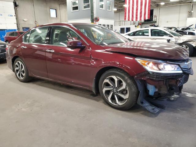 1HGCR3F80HA016451 - 2017 HONDA ACCORD EXL MAROON photo 4