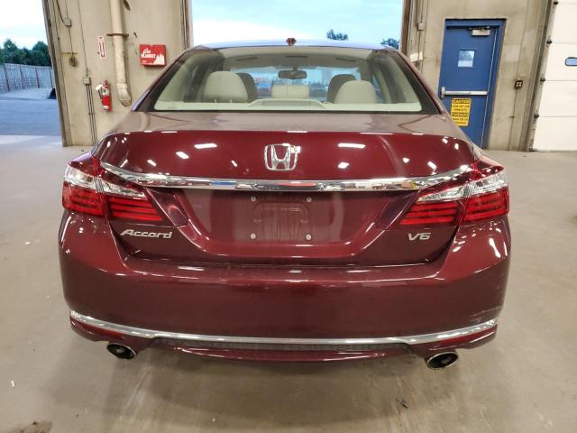 1HGCR3F80HA016451 - 2017 HONDA ACCORD EXL MAROON photo 6