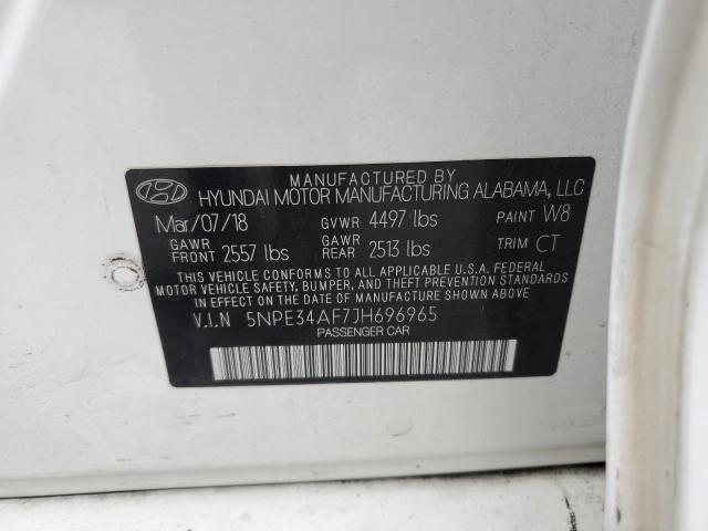 5NPE34AF7JH696965 - 2018 HYUNDAI SONATA SPORT Սպիտակ լուսանկար 12