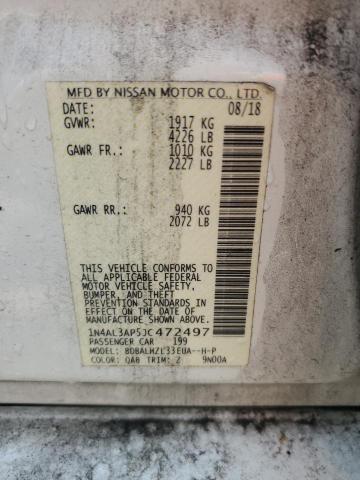 1N4AL3AP5JC472497 - 2018 NISSAN ALTIMA 2.5 თეთრი ფოტო 12