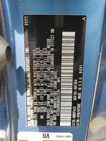 4T3ZA3BB9BU042394 - 2011 TOYOTA VENZA BLUE photo 14