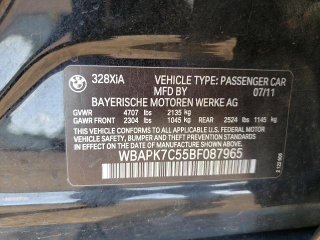 WBAPK7C55BF087965 - 2011 BMW 328 XI BLACK photo 12