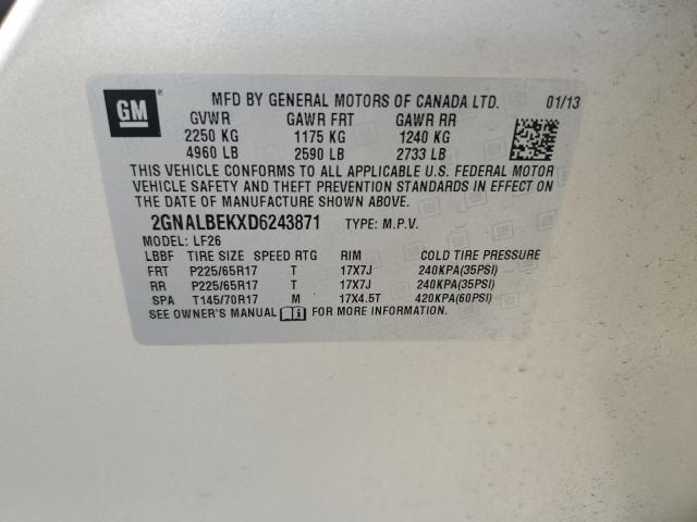 2GNALBEKXD6243871 - 2013 CHEVROLET EQUINOX LS BEIGE photo 13
