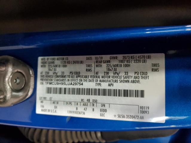 1FMCU9H95LUA29754 - 2020 FORD ESCAPE SEL BLUE photo 14