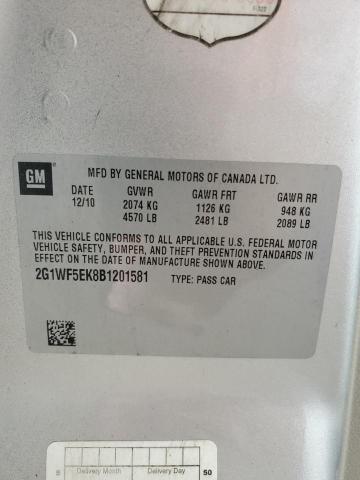 2G1WF5EK8B1201581 - 2011 CHEVROLET IMPALA LS ვერცხლისფერი ფოტო 12