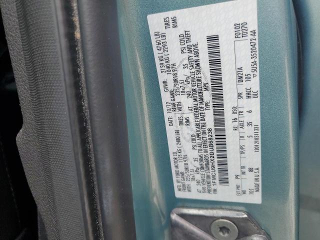 1FMCU9HX2DUB68238 - 2013 FORD ESCAPE SEL Թիրկույզ լուսանկար 13