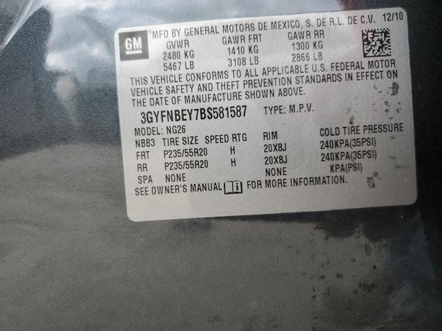 3GYFNBEY7BS581587 - 2011 CADILLAC SRX PERFORMANCE COLLECTION Сұр фото 13