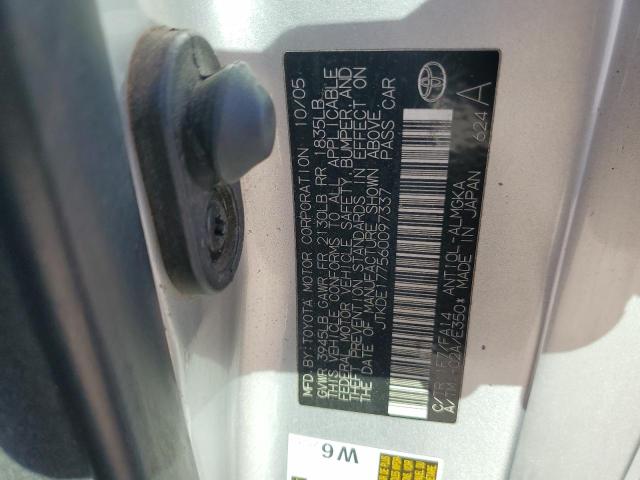 JTKDE177560097337 - 2006 TOYOTA SCION TC ვერცხლისფერი ფოტო 12