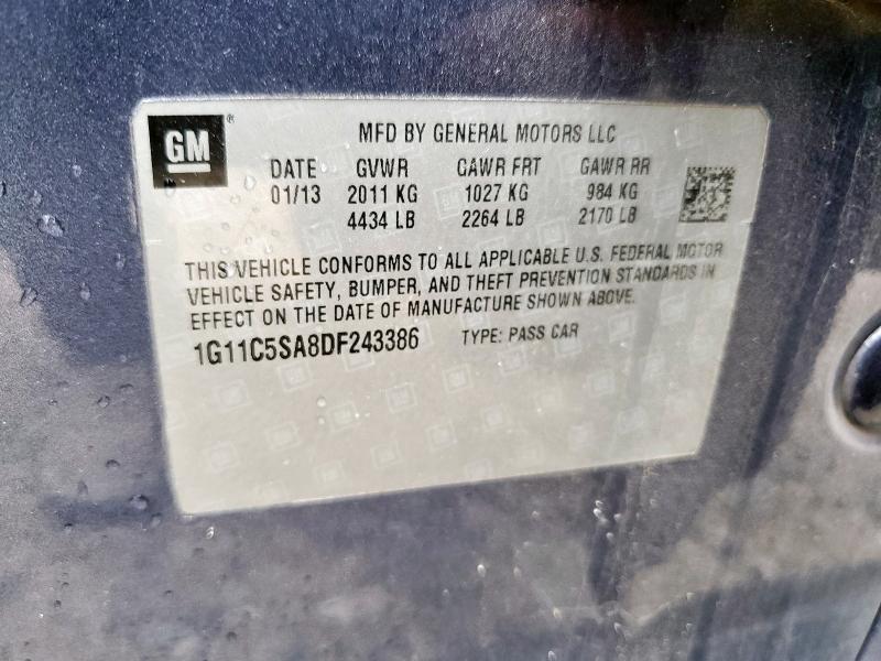 1G11C5SA8DF243386 - 2013 CHEVROLET MALIBU 1LT BLUE photo 13