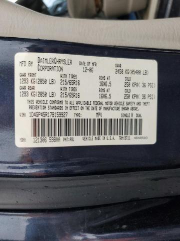 1D4GP45R17B159927 - 2007 DODGE CARAVAN SXT 蓝色 照片 13