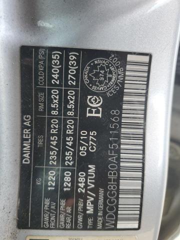 WDCGG8HB0AF511568 - 2010 MERCEDES-BENZ GLK 350 4MATIC SILVER photo 12