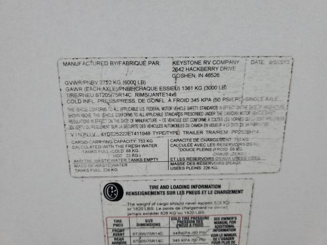 4YDT25222ET411048 - 2014 KEYSTONE PASSPORT 双色 照片 10