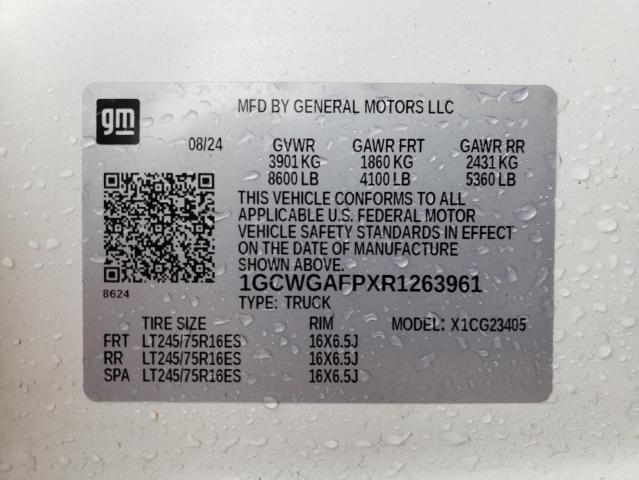 1GCWGAFPXR1263961 - 2024 CHEVROLET EXPRESS G2500 თეთრი ფოტო 13