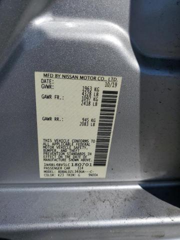 1N4BL4BV5LC180701 - 2020 NISSAN ALTIMA S SILVER photo 12