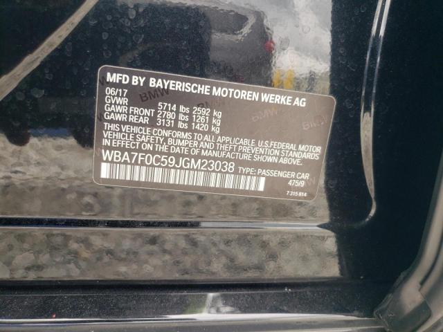 WBA7F0C59JGM23038 - 2018 BMW 750 I Noir photo 13