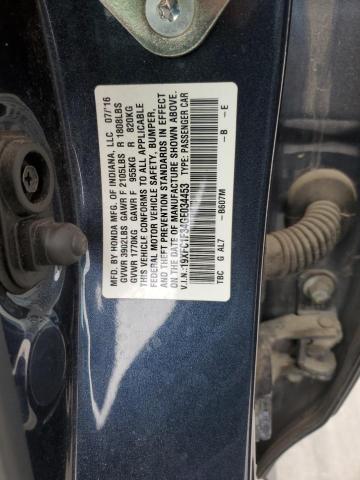 19XFC1F34GE034453 - 2016 HONDA CIVIC EX BLUE photo 13