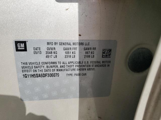 1G11H5SA6DF306079 - 2013 CHEVROLET MALIBU LTZ Ոսկեգույն լուսանկար 12