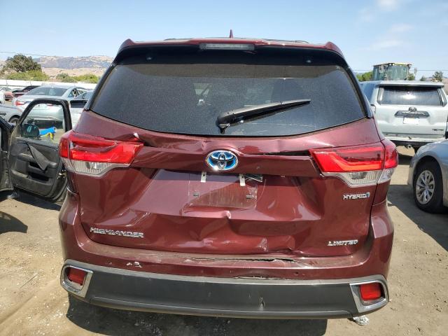 5TDDGRFH9KS070417 - 2019 TOYOTA HIGHLANDER HYBRID LIMITED BURGUNDY photo 6