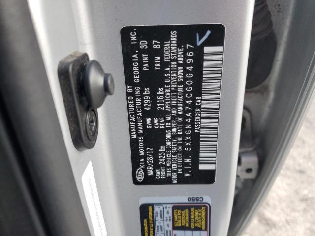 5XXGN4A74CG064967 - 2012 KIA OPTIMA EX SILVER photo 12