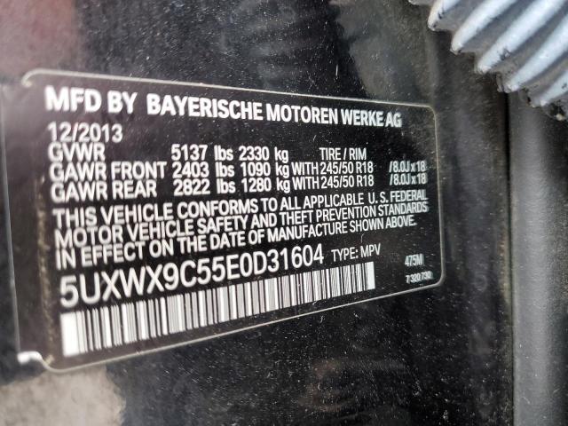 5UXWX9C55E0D31604 - 2014 BMW X3 XDRIVE28I BLACK photo 12