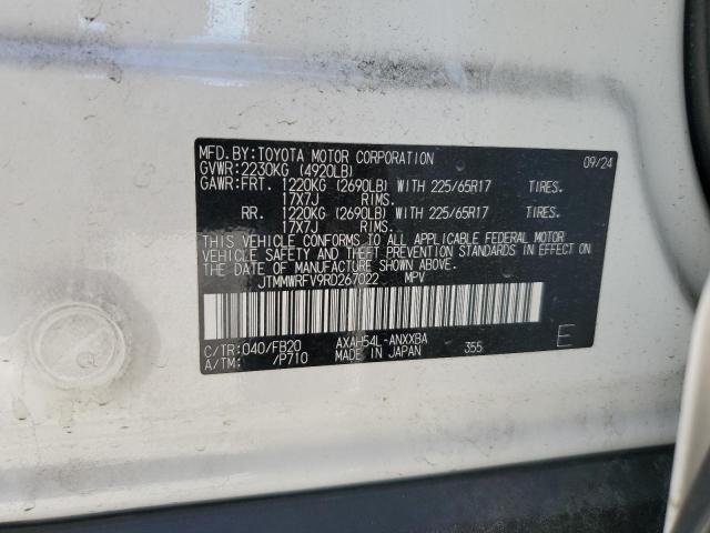 JTMMWRFV9RD267022 - 2024 TOYOTA RAV4 LE WHITE photo 13