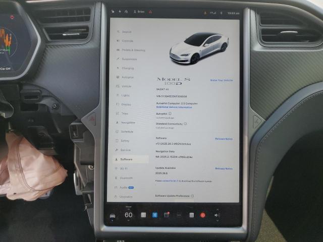 5YJSA1E25KF306508 - 2019 TESLA MODEL S Սպիտակ լուսանկար 9