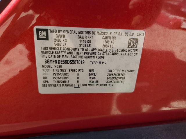 3GYFNDE36DS587819 - 2013 CADILLAC SRX PERFORMANCE COLLECTION Қызыл фото 13
