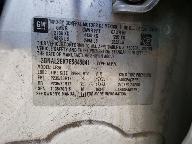 3GNAL2EK7ES646841 - 2014 CHEVROLET CAPTIVA LS 银色 照片 12