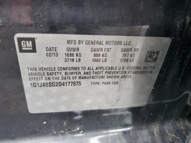 1G1JA5SG2D4177875 - 2013 CHEVROLET SONIC LS 黑色 照片 12