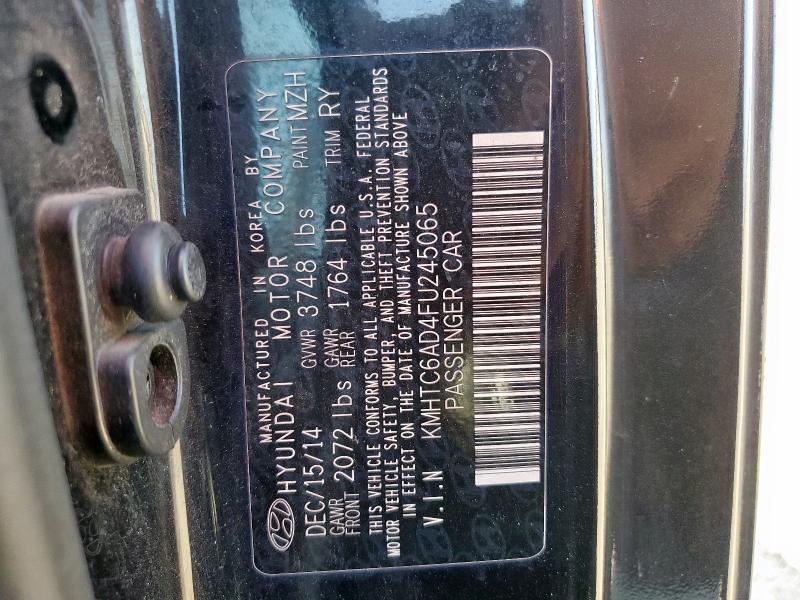 KMHTC6AD4FU245065 - 2015 HYUNDAI VELOSTER შავი ფოტო 13