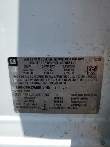 LRBFZPR42MD077545 - 2021 BUICK ENVISION ESSENCE თეთრი ფოტო 13