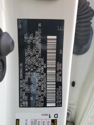 JTEBU5JRXC5094799 - 2012 TOYOTA 4RUNNER SR5 WHITE photo 13