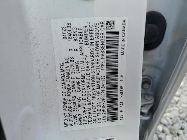 2HGFE2F50PH541132 - 2023 HONDA CIVIC SPORT 白色 照片 12