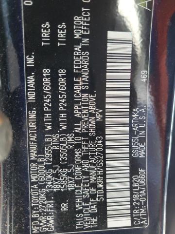 5TDJKRFH7GS270043 - 2016 TOYOTA HIGHLANDER XLE BLACK photo 13