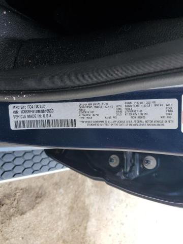 1C6SRFBT8MN816530 - 2021 RAM 1500 BIG HORN/LONE STAR BLUE photo 13