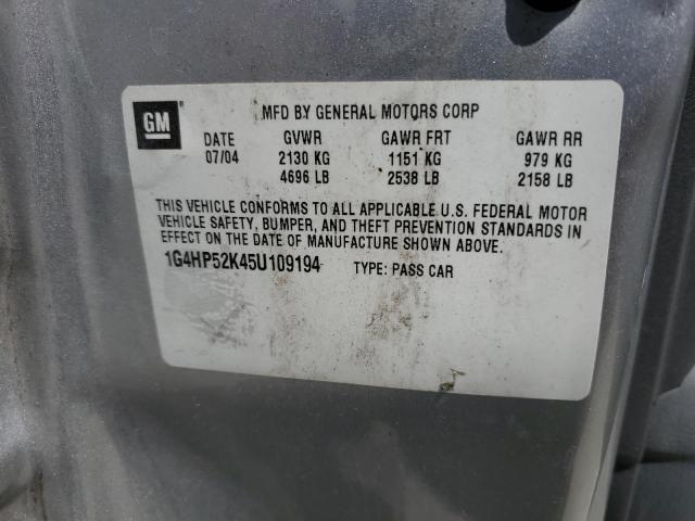 1G4HP52K45U109194 - 2005 BUICK LESABRE CUSTOM 银色 照片 12