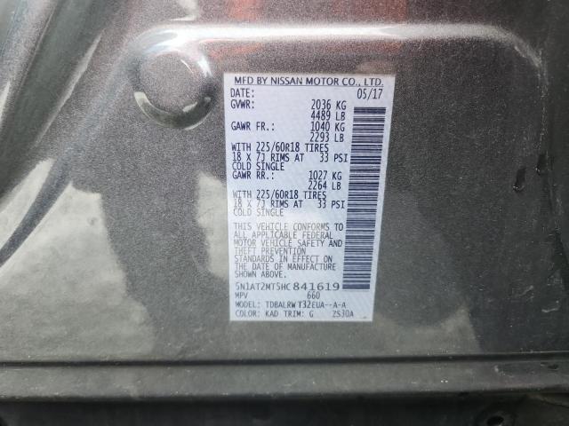 5N1AT2MT5HC841619 - 2017 NISSAN ROGUE S GRAY photo 13