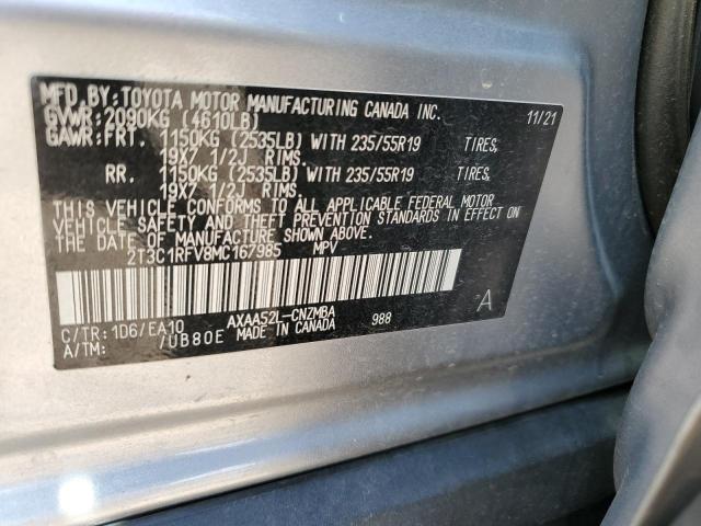 2T3C1RFV8MC167985 - 2021 TOYOTA RAV4 XLE PREMIUM SILVER photo 13