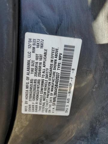 5FNRL38445B402037 - 2005 HONDA ODYSSEY EX GRAY photo 12