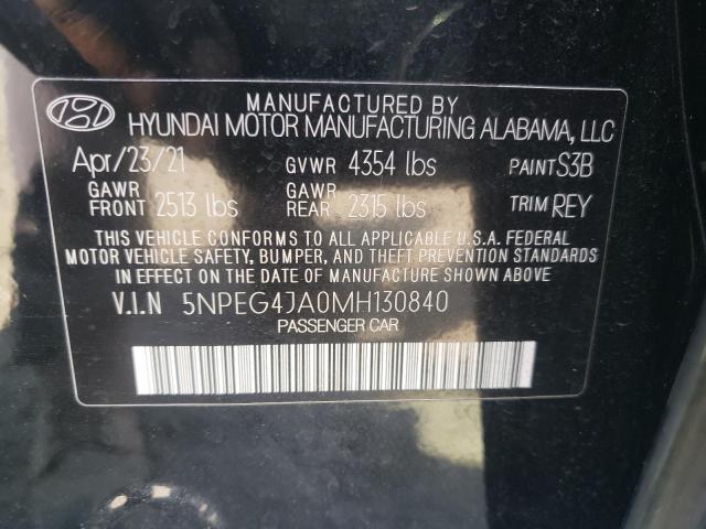 5NPEG4JA0MH130840 - 2021 HYUNDAI SONATA SE BLACK photo 12