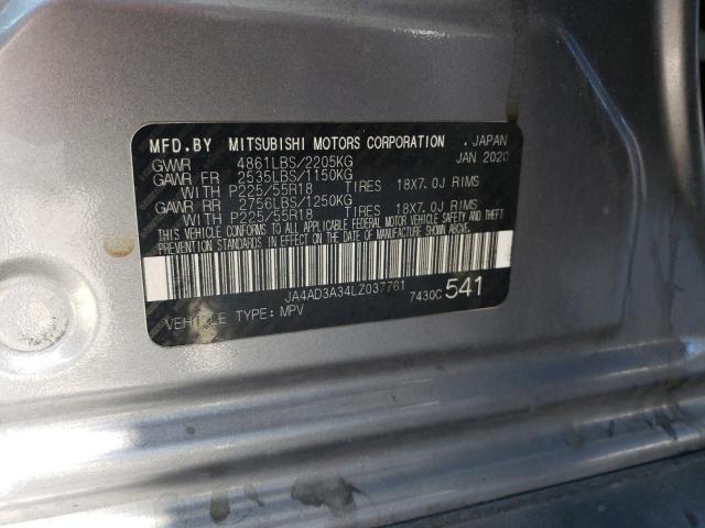 JA4AD3A34LZ037761 - 2020 MITSUBISHI OUTLANDER SE SILVER photo 13
