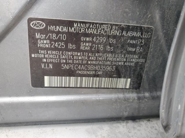 5NPEC4AC9BH035963 - 2011 HYUNDAI SONATA SE 灰色 照片 12
