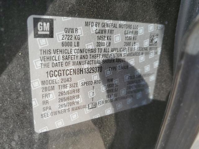 1GCGTCEN8H1329370 - 2017 CHEVROLET COLORADO LT BLACK photo 13