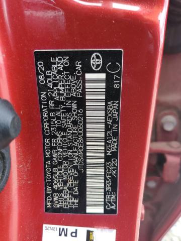 JTDS4MCE8MJ060216 - 2021 TOYOTA COROLLA SE Kırmızı fotoğraf 13