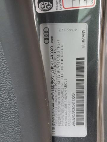 WAUW2AFC5GN112234 - 2016 AUDI S7 PRESTIGE GRAY photo 12