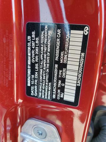 SJKCH5CRXHA029196 - 2017 INFINITI QX30 BASE 红色 照片 14