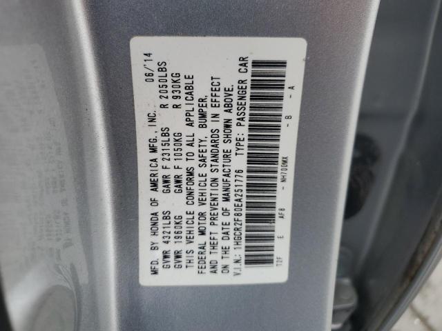 1HGCR2F80EA251776 - 2014 HONDA ACCORD EXL SILVER photo 12