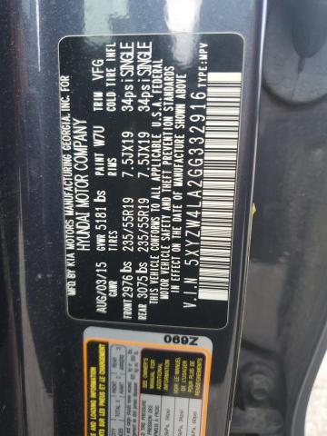 5XYZW4LA2GG332916 - 2016 HYUNDAI SANTA FE S BLUE photo 14