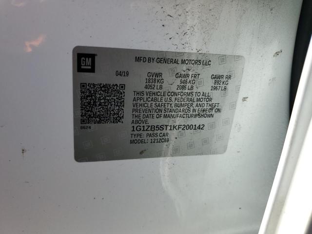 1G1ZB5ST1KF200142 - 2019 CHEVROLET MALIBU LS WHITE photo 13