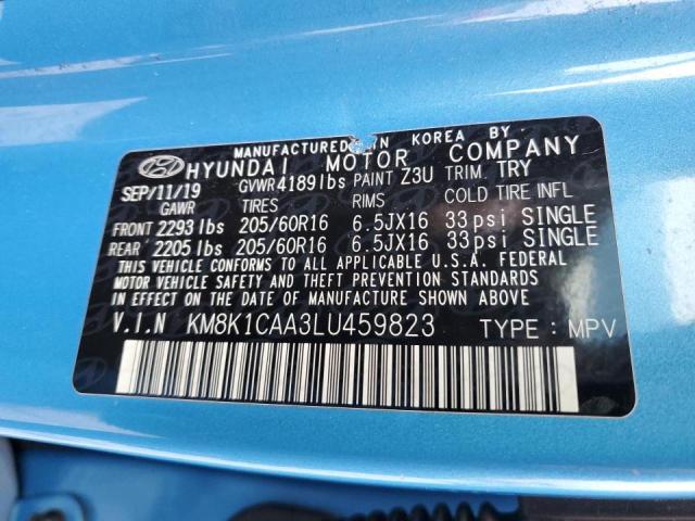 KM8K1CAA3LU459823 - 2020 HYUNDAI KONA SE BLUE photo 14